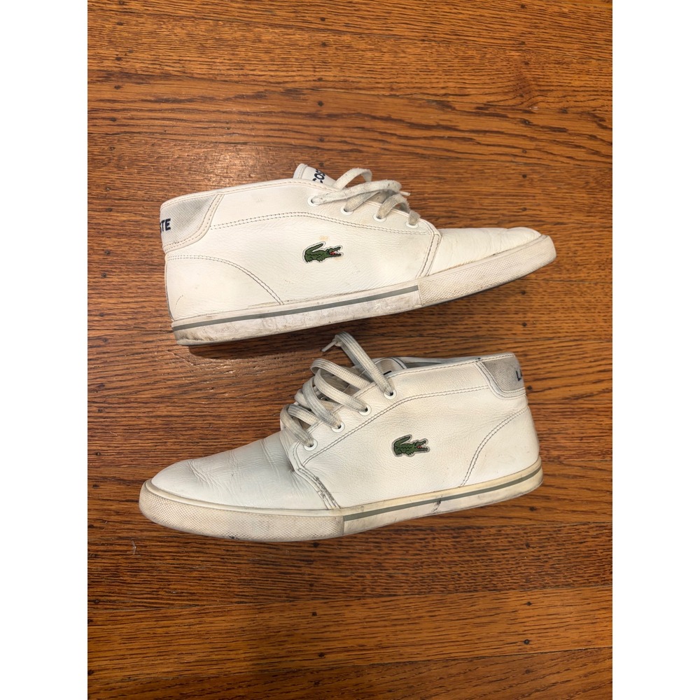 Lacoste Ampthill LCR3 Mens White Leather Mid Top Sneakers 7-31SPM009821G Size 9